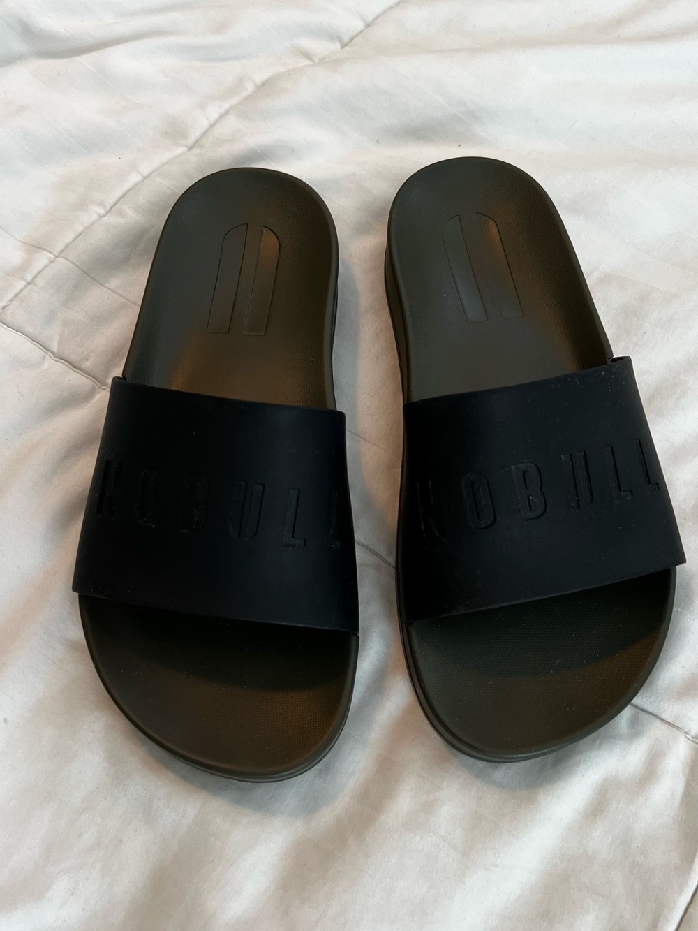 NOBULL Black & Army Green Slide Sandals